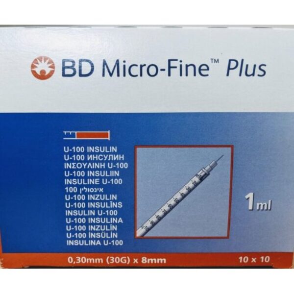 BD MicroFine + Plus 1ml U100 30G 8mm Insulin Needle