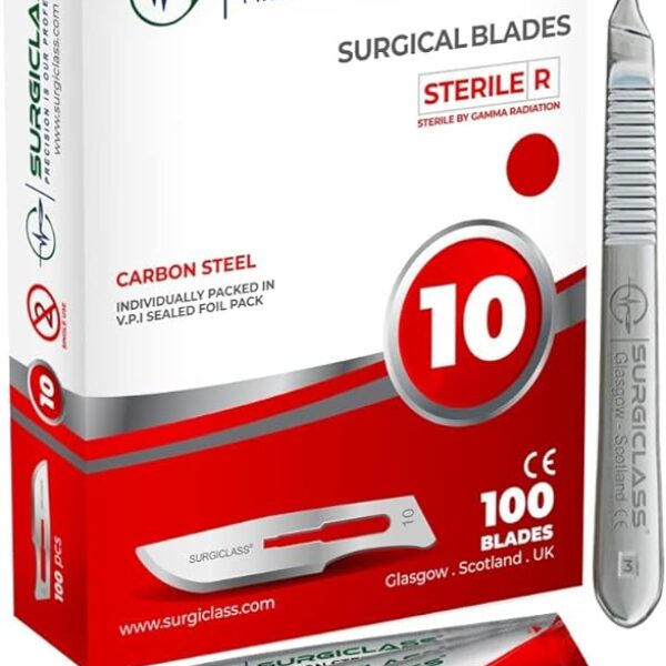 SURGICLASS Carbon Steel Scalpel Blades with Handle